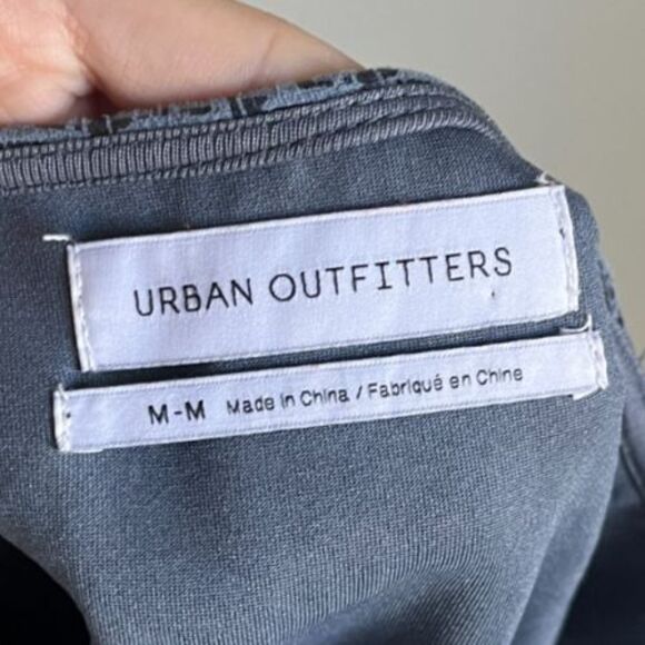 Urban Outfitters Textured Strappy Back Mini Dress Houndstooth Blue Size MEDIUM - Picture 4 of 7